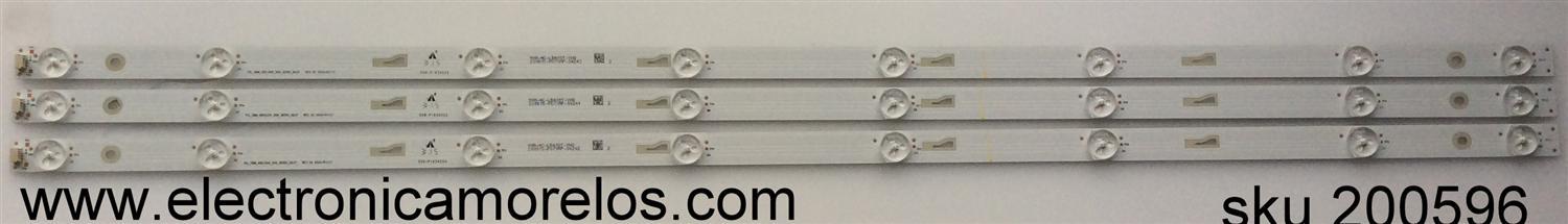 KIT DE LEDS PARA TV INSIGNIA ORIGINAL 3 PIEZAS / NUMERO DE PARTE TCL_0DM_40D1500_3X8_3030C_8S1P / TCL_ODM_40D1500_3X8_3030C_8S1P / YHA-4C-LB400T-YH8 / 200815-PS7XAP-04244 / 006-P1K3452B / PANEL LVF400SSDX / LVF400SSDX E8 V3 / MODELO NS-40DR420NA16